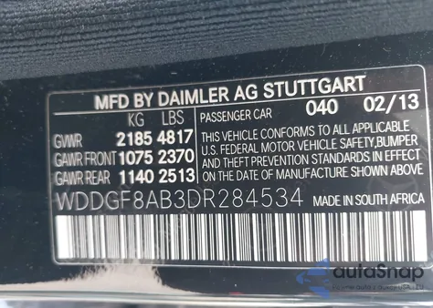 2013 Mercedes-Benz C 300 Luxury 4Matic/Sport 4Matic z USA, uszkodzony, nr VIN WDDGF8AB3DR284534